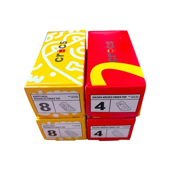 Lot of 4 NEW McDonald's Mini Crocs Keychain 2-#4, 2-#8 Happy Meal Toy NIB - Picture 7 of 7